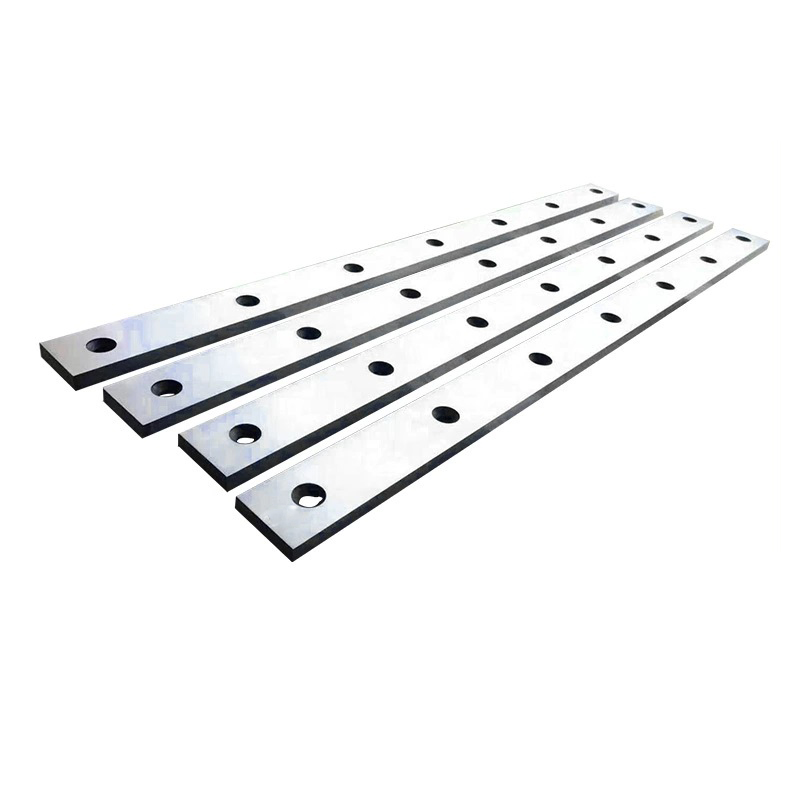 Heavy Duty Guillotine Shear Blades Four long steel guillotine shear blades with bolt holes for metal cutting machine