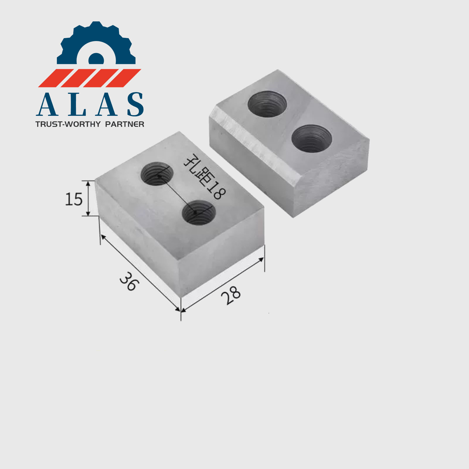 RC-25 Portable Bar Cutter Blade Specifications Portable electric hydraulic bar cutting machine RC-25 replacement blade with dimensions of 35mm by 28mm by 15mm