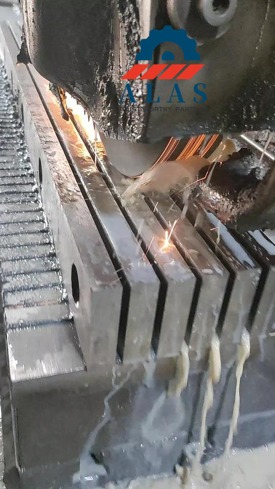 ALAS Heavy-Duty Blade Precision Grinding Workstation CNC cross-grinding process with coolant eliminating micro-voids for precise metal shear blades