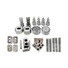 A complete set of ironworker tooling including punches, dies, and shearing blades