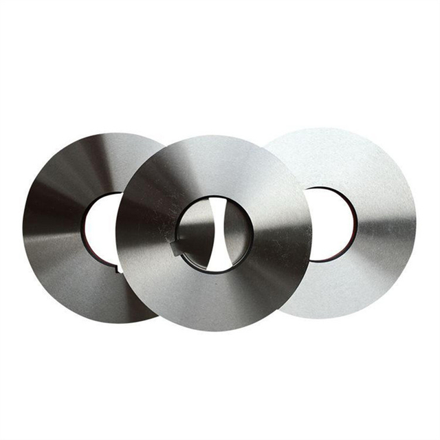 Three standard circular slitter knives in SKD11 and D2 tool steel for metal coil slitting lines