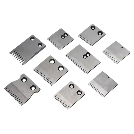 Precision pin vent trimming blades for removing rubber spews from tires after curing