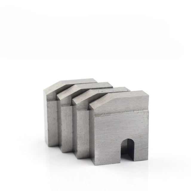 Four-piece set of HSS rebar stripping blades for thread rolling