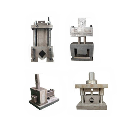 Four types of heavy-duty ironworker pipe and tube notching tooling dies for metal fabrication