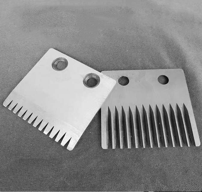 Ultra-sharp pin vent trimming blade for tire manufacturing with HardnessMap QC for clean rubber spew removal.