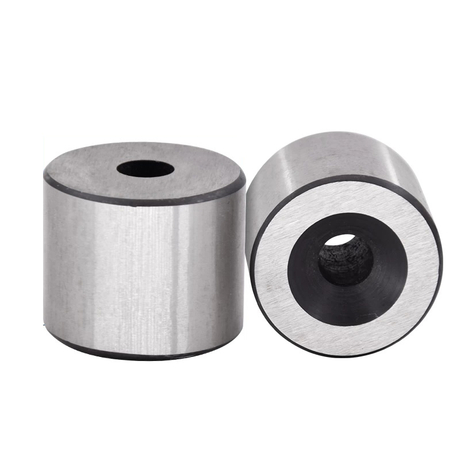 Complete set of hardened steel rebar bender dies including bushings for various bar diameters