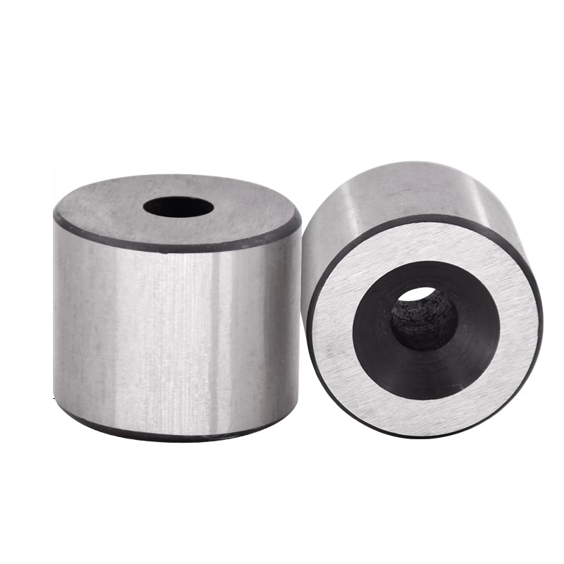 Complete set of hardened steel rebar bender dies including bushings for various bar diameters