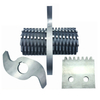 Durable low speed shredder blades for plastic pipe and pallet recycling