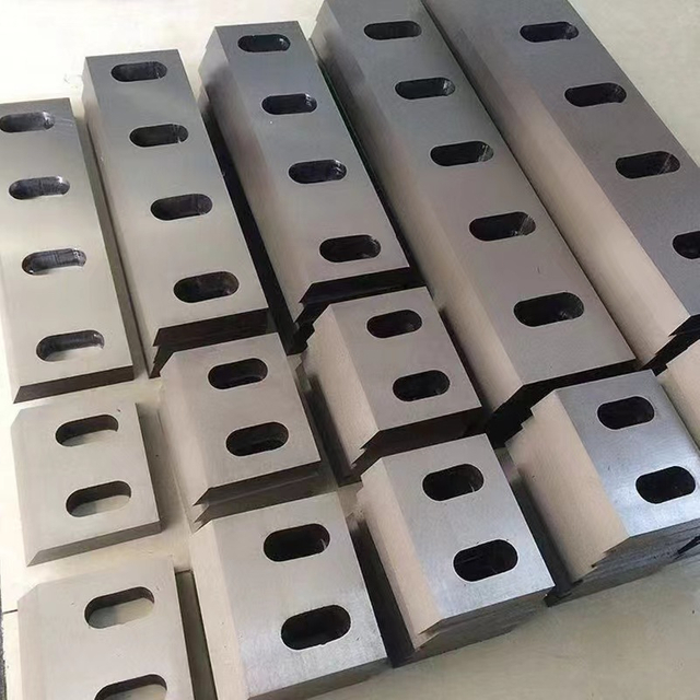 Fiber-reinforced plastic shredder blades side view showing