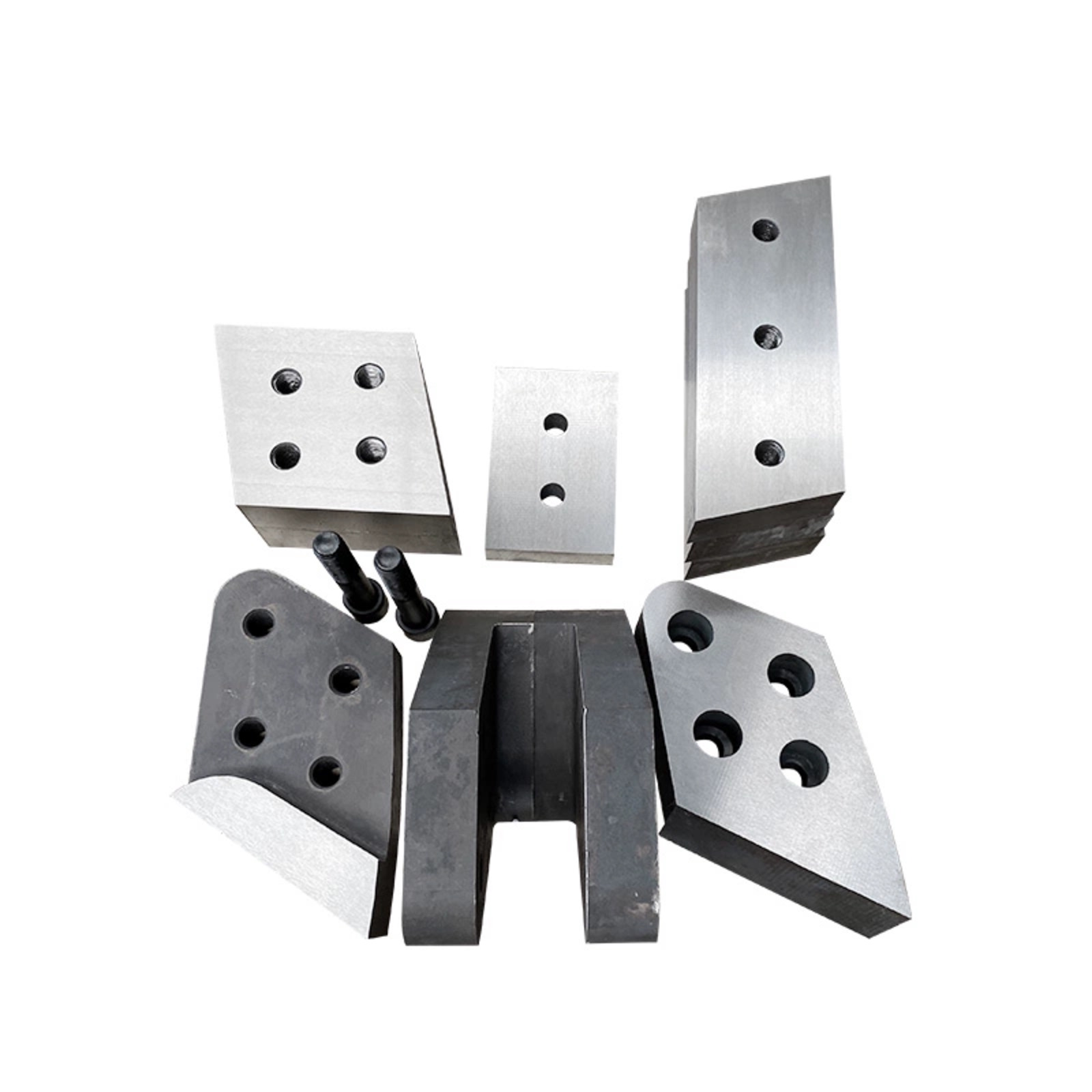 Heavy-duty hydraulic shear blades for excavator attachments