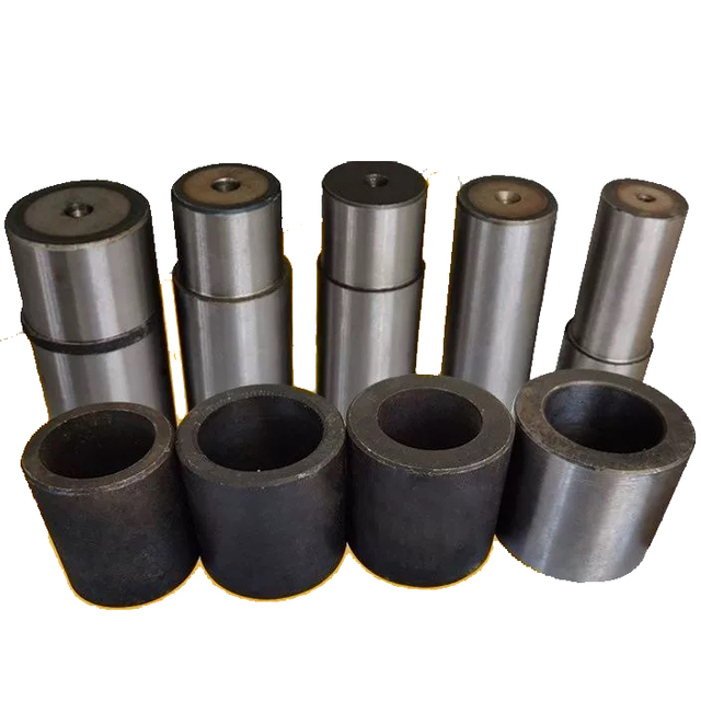 Complete set of rebar bending machine dies including center mandrels and bending sleeves for various bar diameters