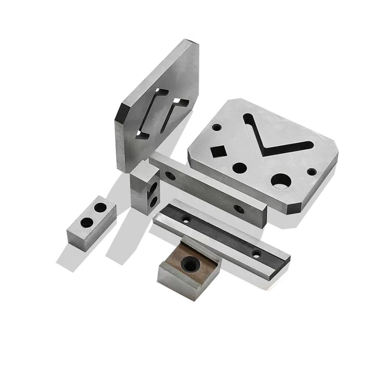 A complete set of upper and lower angle shear blades for ironworker machine