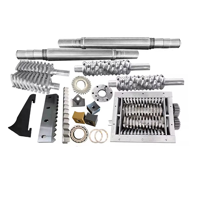 Custom industrial shredder spares: single and double shaft rotor blades and precision machined shafts by Alasmachinery