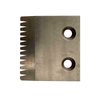 Precision toothed knife for tire trimmer with serrated edge and HardnessMap QC for rubber spew removal.