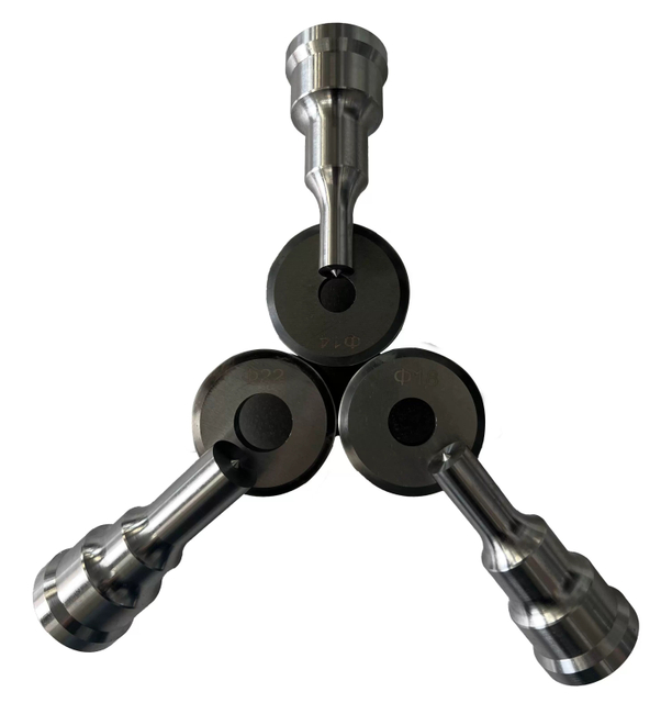 A pair of round ironworker punch and die, precision-ground from cr12mov steel for hydraulic metal punching machines