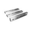 Industrial hydraulic scrap metal shear blades for alligator shears and container shears, made of high-impact H13 steel.