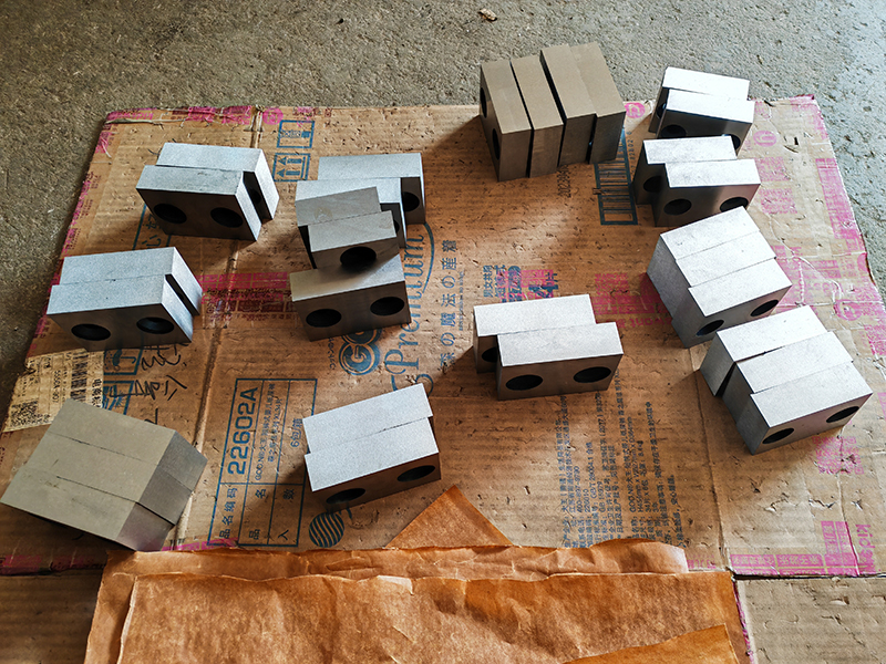 Bespoke industrial rebar cutting blades from a customer order of 30 pieces ready for packaging