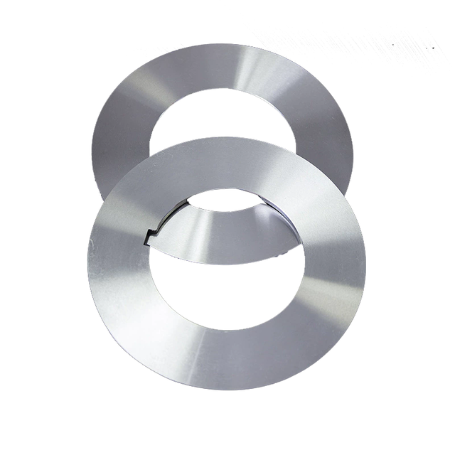 Precision rotary slitter knives made of high-grade D2 steel for high-speed metal coil slitting lines.
