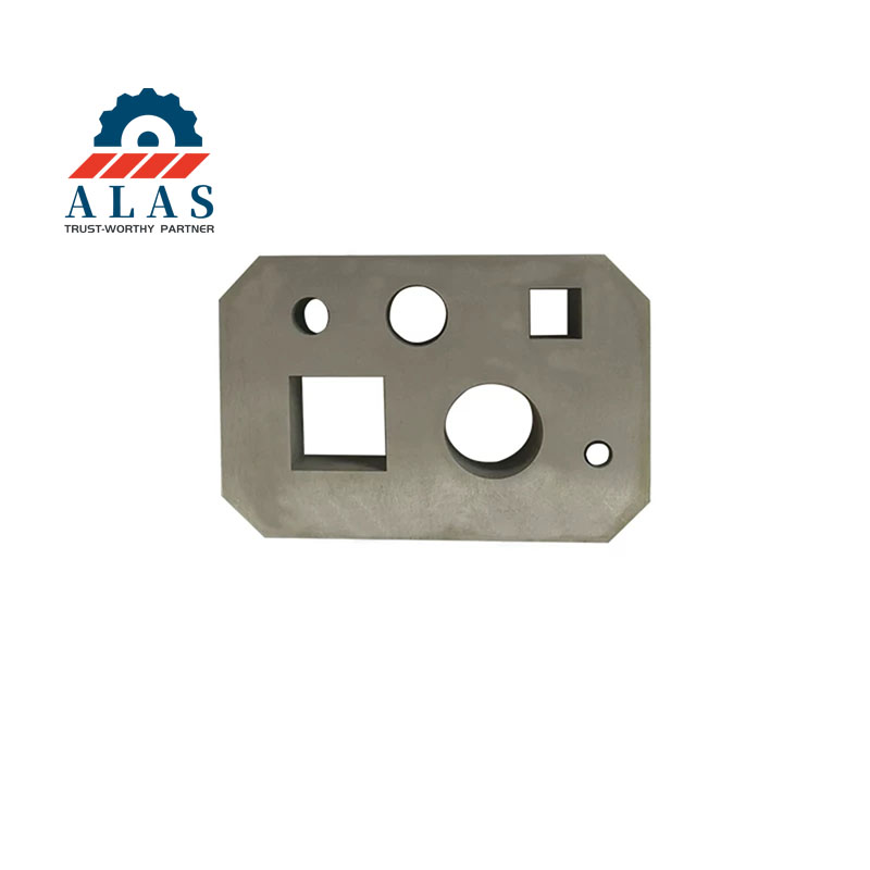 ALAS industrial ironworker bar shear blade with multiple round and square holes for solid profile cutting