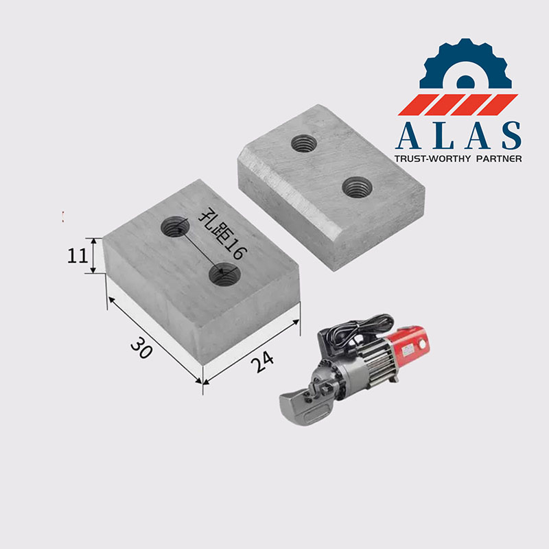 Dimensional layout metrics for 30x24x11mm RC-20 RC-22 series D2 steel rebar cutter blades