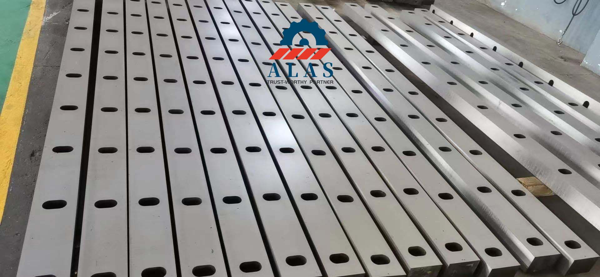 Bulk stock of mid-temperature alloy cutters awaiting precision machining and vacuum furnace quenching