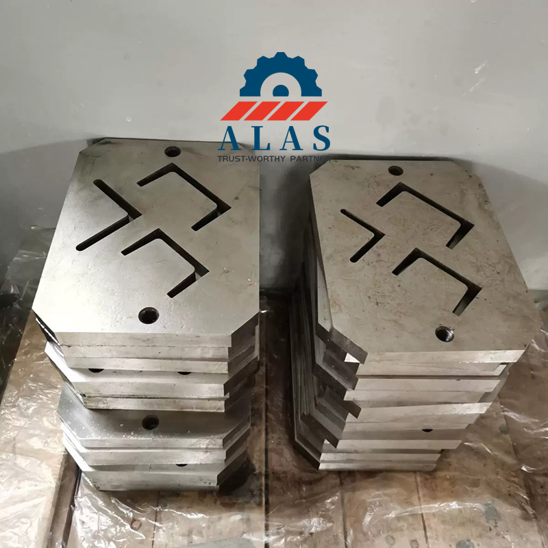 Stacked custom profile and channel shear blades