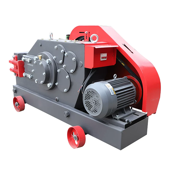 GQ40 heavy duty electric steel bar cutting machine with 3KW electric motor and red protective cover for construction site