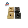 40x40mm single-shaft shredder blades showcasing 4-way rotatable concave and flat profiles with wear-resistant coating.