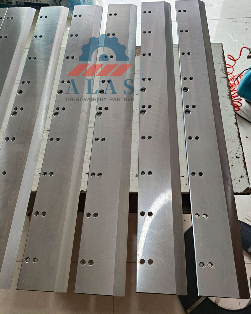 Precision-ground paper cutting machine guillotine blades with multiple mounting holes by ALAS