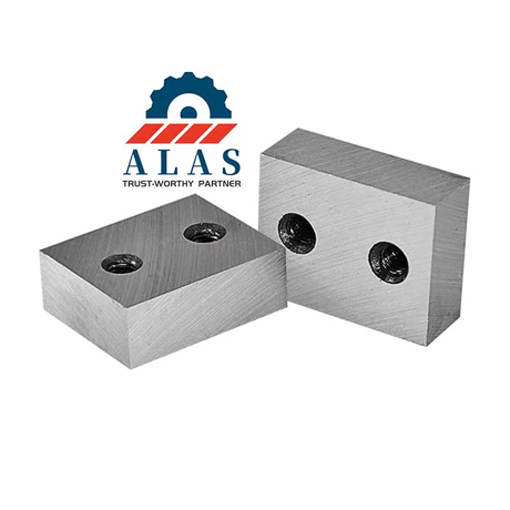 Replacement D2 steel rebar cutter blades with dual mounting holes for RC-16 and RC-20 series