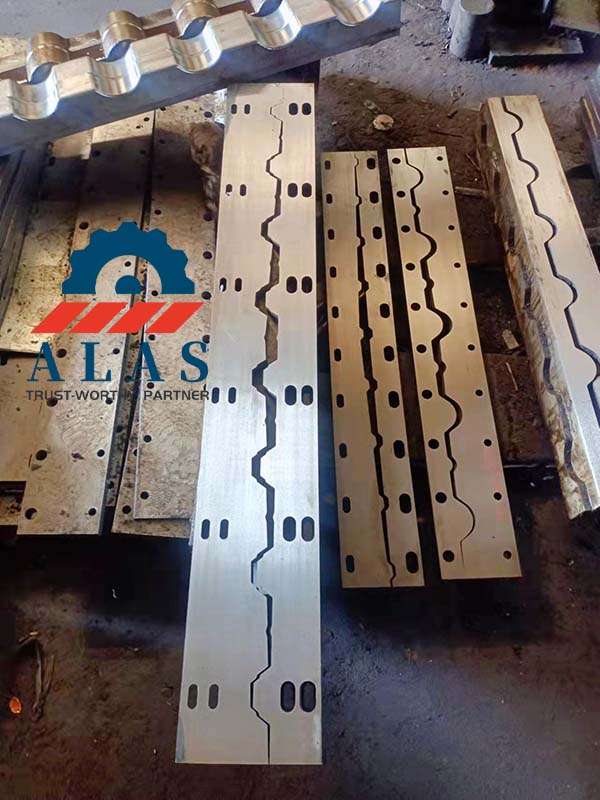 Finished batch of custom cold roll forming profile cutters with standard interlocking positioning holes