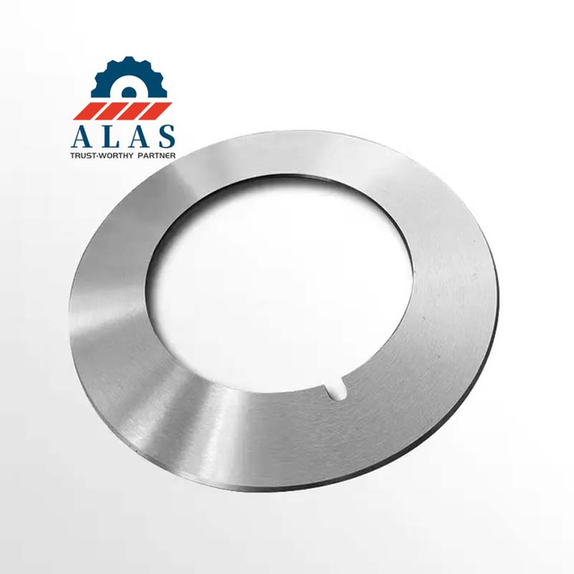 Premium AISI M2 high-speed steel single-bevel top slitter knife with standard spindle keyway for industrial paper converting