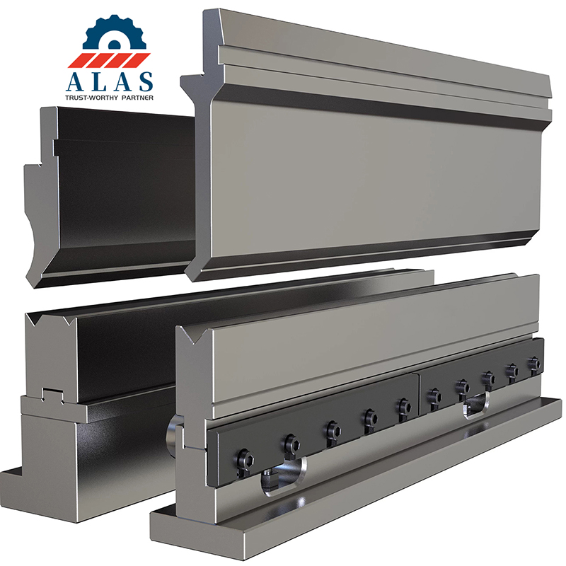 Custom press brake tools inside hydraulic clamping system rail