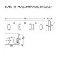 Technical drawing and dimensions of plastic crusher blades for recycling machinery