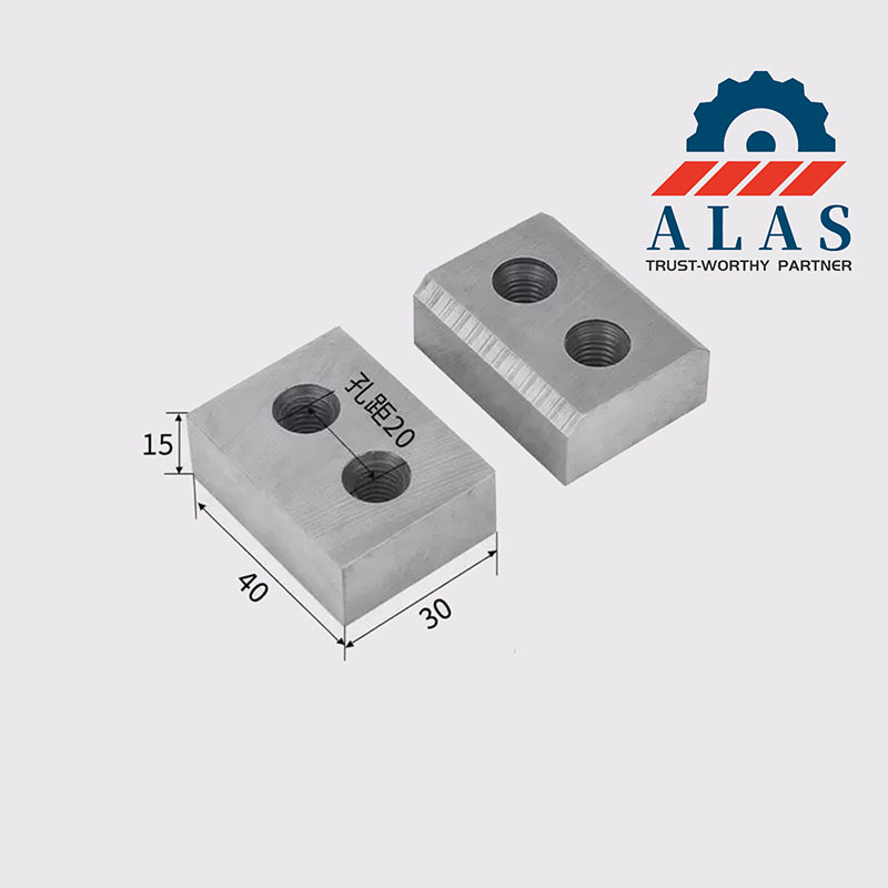 Precision dimensional schema for 40x30x15mm custom batch D2 steel rebar cutter blades