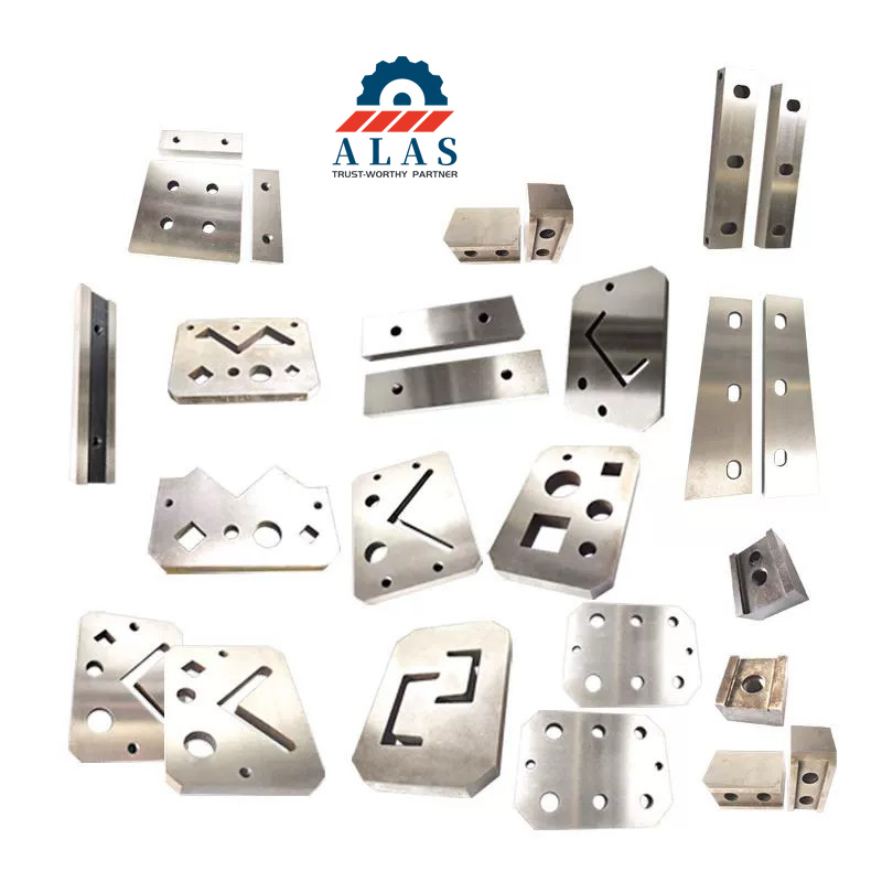 ALAS H13 tool steel ironworker section cutting blades with precision custom profiles for channel steel shearing