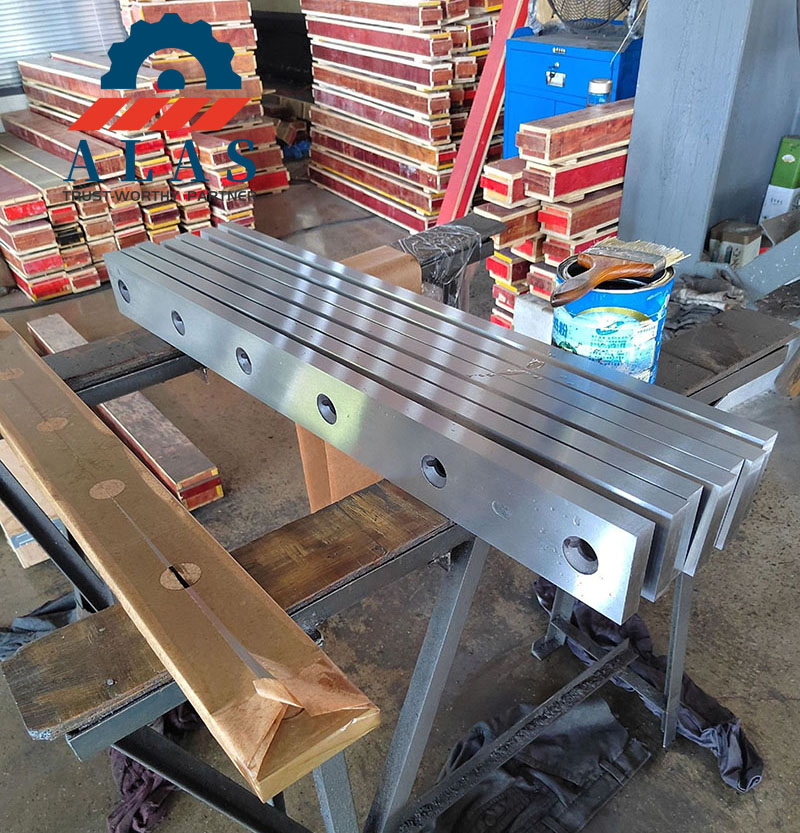 metal shear blades factory inventory and precision ground finished shear knives with countersunk bolt holes