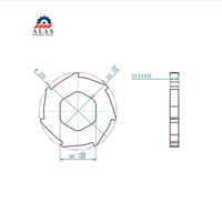 Technical drawing of double shaft shredder blades