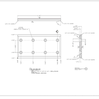 Technical drawing of bimetallic wear resistant liner plate showing overlay thickness and dimensions