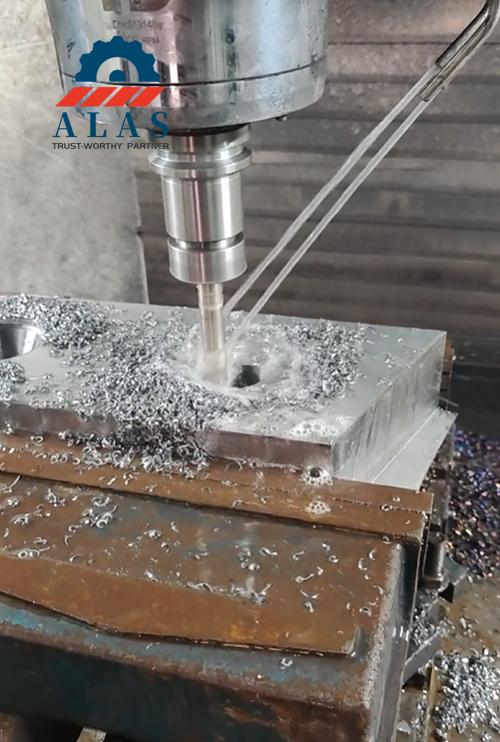 CNC drilling and precision machining of bolt holes for OEM replacement standard scrap metal shear blades