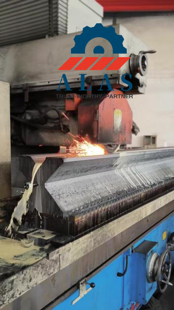 CNC surface grinding machine processing a 42CrMo4 tool steel bottom die