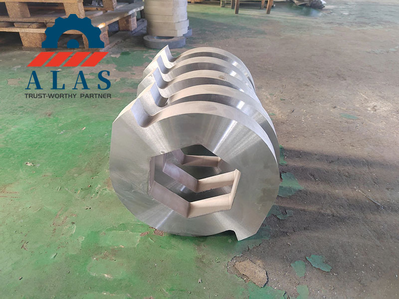 ALAS 2-Claw Metal Shredder Blades with Hexagonal Bore Structure Heavy-duty 2-claw metal shredder blades with precision-machined hexagonal internal bore for dual-shaft shredders