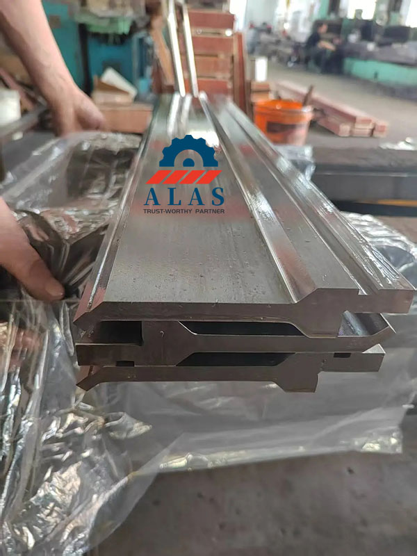 Close up of finished heavy duty bending punch profiles with precision ground shanks