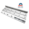Custom wear resistant shear blades and high temperature alloy tool steel knives on white background