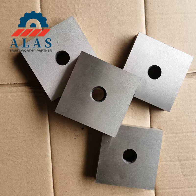 Square rebar cutting machine blades with central countersunk hole compatible with SIMA machines