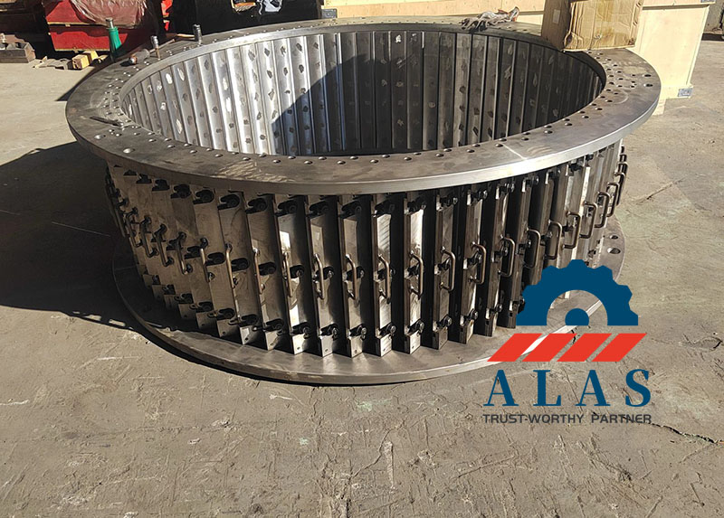 Heavy-duty industrial knife ring flaker assembly with precision-fit cutting blades by ALAS