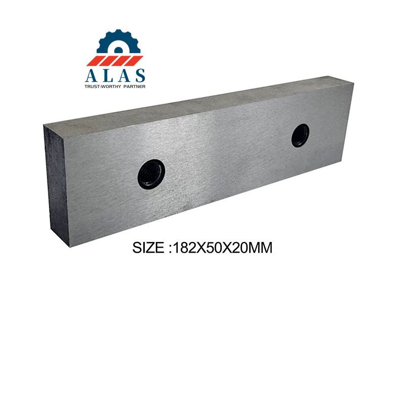 ALAS heavy duty H13 and DC53 tool steel flat bar shear blade with size 182x50x20mm for ironworker machines