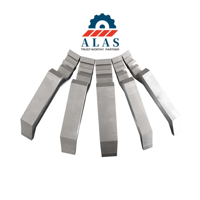 ALAS CNC machined precision-ground segmented press brake punch blocks showing tight ±0.02mm height tolerance for full tool kits