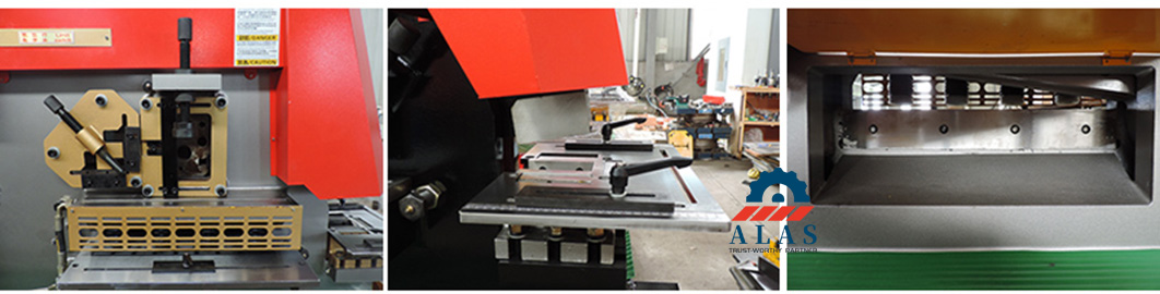 ALAS combined ironworker multi-station tooling setup including punch and die assemblies