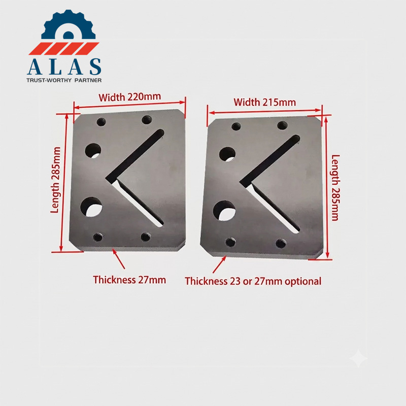 Universal ironworker shear blades with dimensions for angle iron cutting